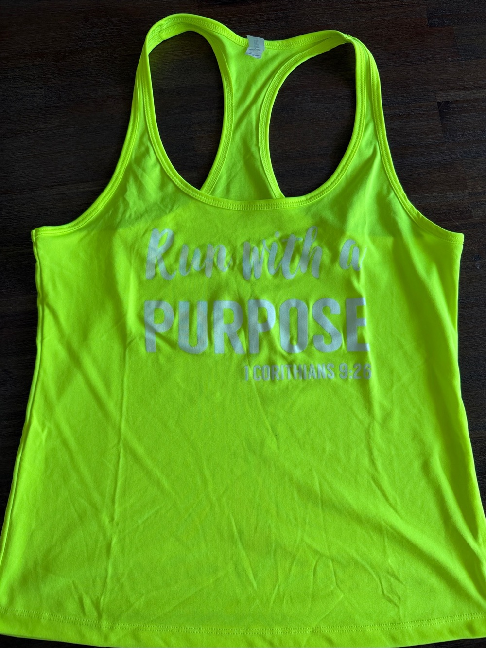 Run With A Purpose Neon Yellow Women's Muscle Tank